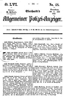 Eberhardt's allgemeiner Polizei-Anzeiger (Allgemeiner Polizei-Anzeiger) Mittwoch 17. Juni 1863