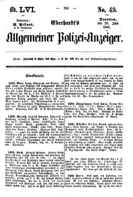 Eberhardt's allgemeiner Polizei-Anzeiger (Allgemeiner Polizei-Anzeiger) Samstag 20. Juni 1863