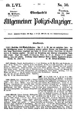 Eberhardt's allgemeiner Polizei-Anzeiger (Allgemeiner Polizei-Anzeiger) Mittwoch 24. Juni 1863