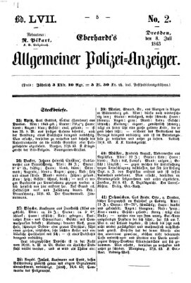 Eberhardt's allgemeiner Polizei-Anzeiger (Allgemeiner Polizei-Anzeiger) Mittwoch 8. Juli 1863