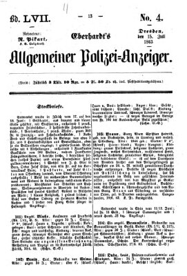 Eberhardt's allgemeiner Polizei-Anzeiger (Allgemeiner Polizei-Anzeiger) Mittwoch 15. Juli 1863