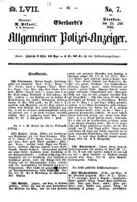 Eberhardt's allgemeiner Polizei-Anzeiger (Allgemeiner Polizei-Anzeiger) Samstag 25. Juli 1863