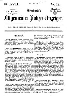 Eberhardt's allgemeiner Polizei-Anzeiger (Allgemeiner Polizei-Anzeiger) Mittwoch 12. August 1863