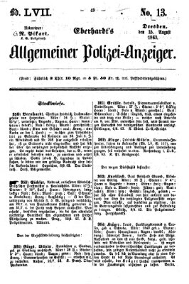 Eberhardt's allgemeiner Polizei-Anzeiger (Allgemeiner Polizei-Anzeiger) Samstag 15. August 1863