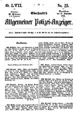 Eberhardt's allgemeiner Polizei-Anzeiger (Allgemeiner Polizei-Anzeiger) Samstag 19. September 1863