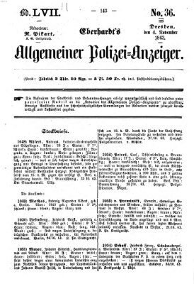 Eberhardt's allgemeiner Polizei-Anzeiger (Allgemeiner Polizei-Anzeiger) Mittwoch 4. November 1863