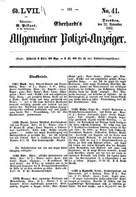 Eberhardt's allgemeiner Polizei-Anzeiger (Allgemeiner Polizei-Anzeiger) Sonntag 22. November 1863