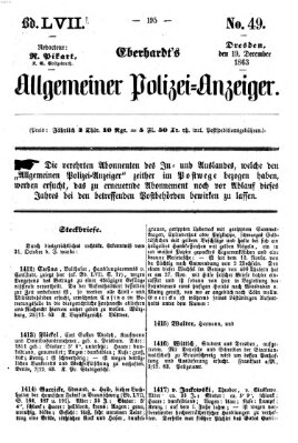 Eberhardt's allgemeiner Polizei-Anzeiger (Allgemeiner Polizei-Anzeiger) Samstag 19. Dezember 1863