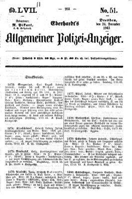 Eberhardt's allgemeiner Polizei-Anzeiger (Allgemeiner Polizei-Anzeiger) Donnerstag 24. Dezember 1863