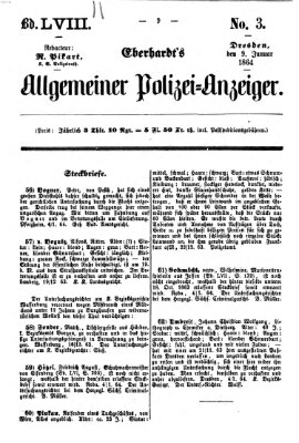 Eberhardt's allgemeiner Polizei-Anzeiger (Allgemeiner Polizei-Anzeiger) Samstag 9. Januar 1864