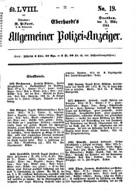 Eberhardt's allgemeiner Polizei-Anzeiger (Allgemeiner Polizei-Anzeiger) Samstag 5. März 1864