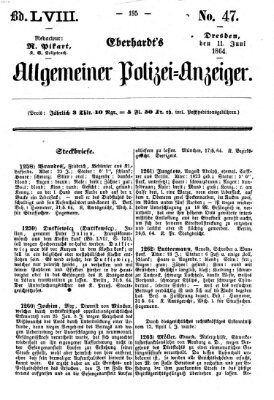 Eberhardt's allgemeiner Polizei-Anzeiger (Allgemeiner Polizei-Anzeiger) Samstag 11. Juni 1864