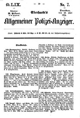 Eberhardt's allgemeiner Polizei-Anzeiger (Allgemeiner Polizei-Anzeiger) Samstag 23. Juli 1864