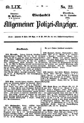 Eberhardt's allgemeiner Polizei-Anzeiger (Allgemeiner Polizei-Anzeiger) Mittwoch 14. September 1864