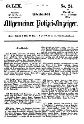 Eberhardt's allgemeiner Polizei-Anzeiger (Allgemeiner Polizei-Anzeiger) Mittwoch 21. September 1864