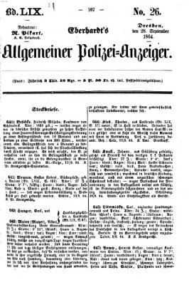 Eberhardt's allgemeiner Polizei-Anzeiger (Allgemeiner Polizei-Anzeiger) Mittwoch 28. September 1864