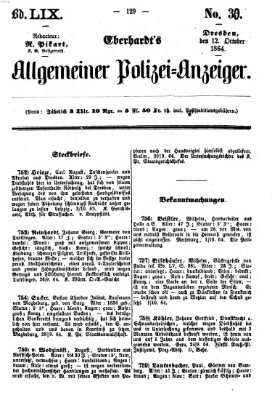 Eberhardt's allgemeiner Polizei-Anzeiger (Allgemeiner Polizei-Anzeiger) Mittwoch 12. Oktober 1864