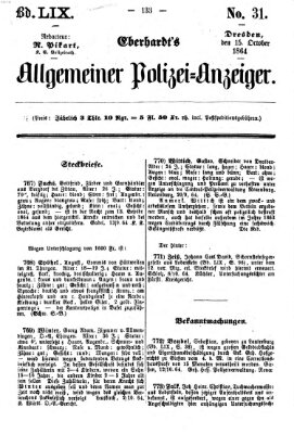 Eberhardt's allgemeiner Polizei-Anzeiger (Allgemeiner Polizei-Anzeiger) Samstag 15. Oktober 1864