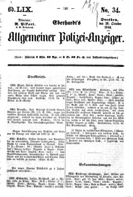 Eberhardt's allgemeiner Polizei-Anzeiger (Allgemeiner Polizei-Anzeiger) Mittwoch 26. Oktober 1864