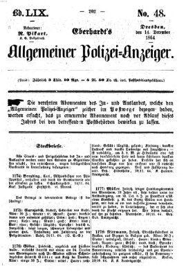 Eberhardt's allgemeiner Polizei-Anzeiger (Allgemeiner Polizei-Anzeiger) Mittwoch 14. Dezember 1864