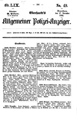 Eberhardt's allgemeiner Polizei-Anzeiger (Allgemeiner Polizei-Anzeiger) Samstag 17. Dezember 1864