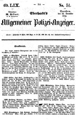 Eberhardt's allgemeiner Polizei-Anzeiger (Allgemeiner Polizei-Anzeiger) Samstag 24. Dezember 1864