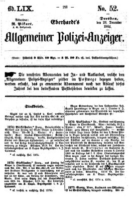 Eberhardt's allgemeiner Polizei-Anzeiger (Allgemeiner Polizei-Anzeiger) Mittwoch 28. Dezember 1864