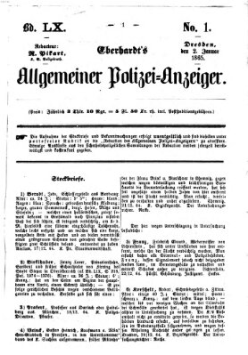 Eberhardt's allgemeiner Polizei-Anzeiger (Allgemeiner Polizei-Anzeiger) Montag 2. Januar 1865