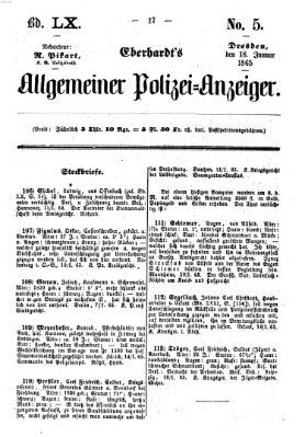 Eberhardt's allgemeiner Polizei-Anzeiger (Allgemeiner Polizei-Anzeiger) Mittwoch 18. Januar 1865