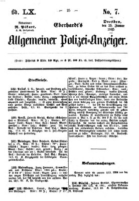 Eberhardt's allgemeiner Polizei-Anzeiger (Allgemeiner Polizei-Anzeiger) Mittwoch 25. Januar 1865