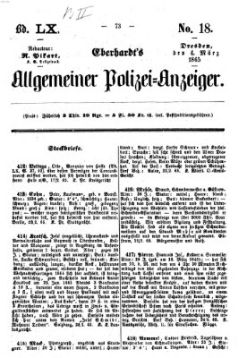 Eberhardt's allgemeiner Polizei-Anzeiger (Allgemeiner Polizei-Anzeiger) Samstag 4. März 1865