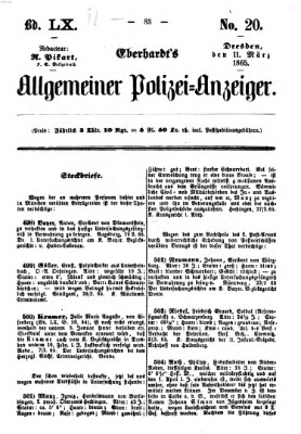 Eberhardt's allgemeiner Polizei-Anzeiger (Allgemeiner Polizei-Anzeiger) Samstag 11. März 1865