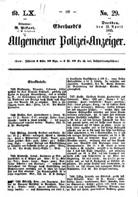 Eberhardt's allgemeiner Polizei-Anzeiger (Allgemeiner Polizei-Anzeiger) Mittwoch 12. April 1865