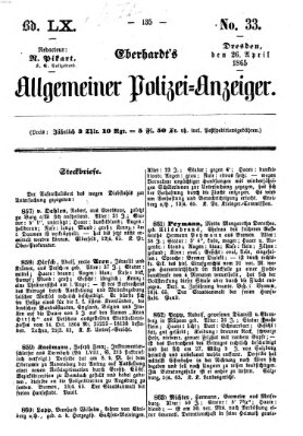 Eberhardt's allgemeiner Polizei-Anzeiger (Allgemeiner Polizei-Anzeiger) Mittwoch 26. April 1865