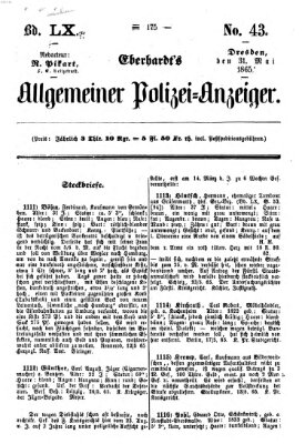 Eberhardt's allgemeiner Polizei-Anzeiger (Allgemeiner Polizei-Anzeiger) Mittwoch 31. Mai 1865