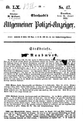 Eberhardt's allgemeiner Polizei-Anzeiger (Allgemeiner Polizei-Anzeiger) Mittwoch 14. Juni 1865