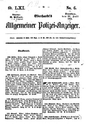 Eberhardt's allgemeiner Polizei-Anzeiger (Allgemeiner Polizei-Anzeiger) Samstag 22. Juli 1865