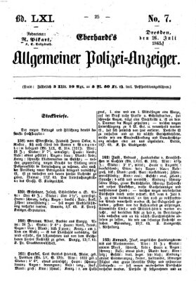 Eberhardt's allgemeiner Polizei-Anzeiger (Allgemeiner Polizei-Anzeiger) Mittwoch 26. Juli 1865