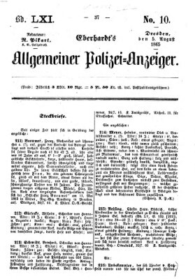 Eberhardt's allgemeiner Polizei-Anzeiger (Allgemeiner Polizei-Anzeiger) Samstag 5. August 1865