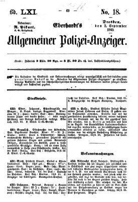 Eberhardt's allgemeiner Polizei-Anzeiger (Allgemeiner Polizei-Anzeiger) Samstag 2. September 1865