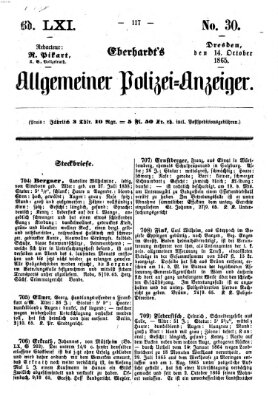 Eberhardt's allgemeiner Polizei-Anzeiger (Allgemeiner Polizei-Anzeiger) Samstag 14. Oktober 1865