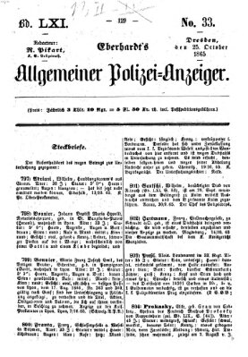 Eberhardt's allgemeiner Polizei-Anzeiger (Allgemeiner Polizei-Anzeiger) Mittwoch 25. Oktober 1865