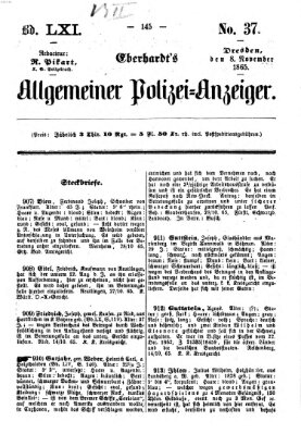Eberhardt's allgemeiner Polizei-Anzeiger (Allgemeiner Polizei-Anzeiger) Mittwoch 8. November 1865