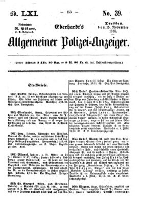 Eberhardt's allgemeiner Polizei-Anzeiger (Allgemeiner Polizei-Anzeiger) Mittwoch 15. November 1865