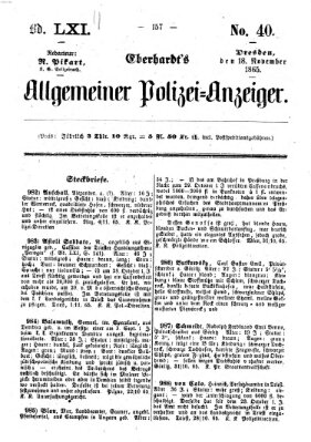 Eberhardt's allgemeiner Polizei-Anzeiger (Allgemeiner Polizei-Anzeiger) Samstag 18. November 1865