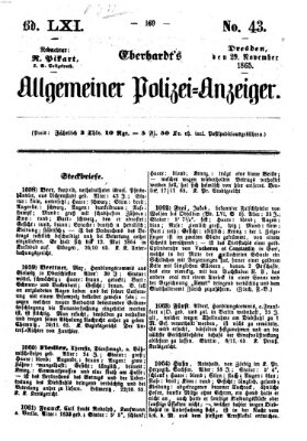 Eberhardt's allgemeiner Polizei-Anzeiger (Allgemeiner Polizei-Anzeiger) Mittwoch 29. November 1865