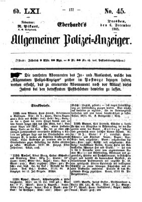 Eberhardt's allgemeiner Polizei-Anzeiger (Allgemeiner Polizei-Anzeiger) Mittwoch 6. Dezember 1865