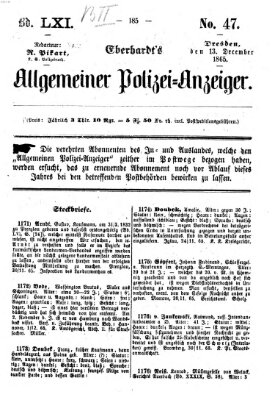 Eberhardt's allgemeiner Polizei-Anzeiger (Allgemeiner Polizei-Anzeiger) Mittwoch 13. Dezember 1865