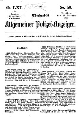 Eberhardt's allgemeiner Polizei-Anzeiger (Allgemeiner Polizei-Anzeiger) Samstag 23. Dezember 1865