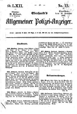 Eberhardt's allgemeiner Polizei-Anzeiger (Allgemeiner Polizei-Anzeiger) Samstag 10. Februar 1866